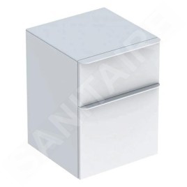 Geberit Smyle Square - Meuble latéral, 2 tiroirs, blanc brillant 500.357.00.1