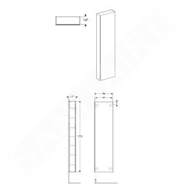 Geberit Acanto - Colonne haute 1730x450 mm, blanc poli 500.637.01.2