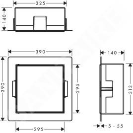 Hansgrohe XtraStoris Rock - Niche murale, avec porte, 300x300x140 mm, blanc mat 56091700
