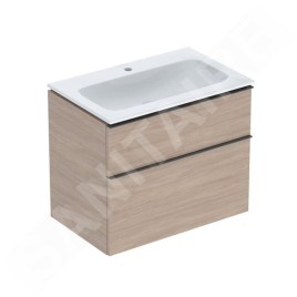 Geberit iCon - Armoire avec lavabo, 75x48x63 cm, 2 tiroirs, KeraTect, chêne 502.332.JH.1