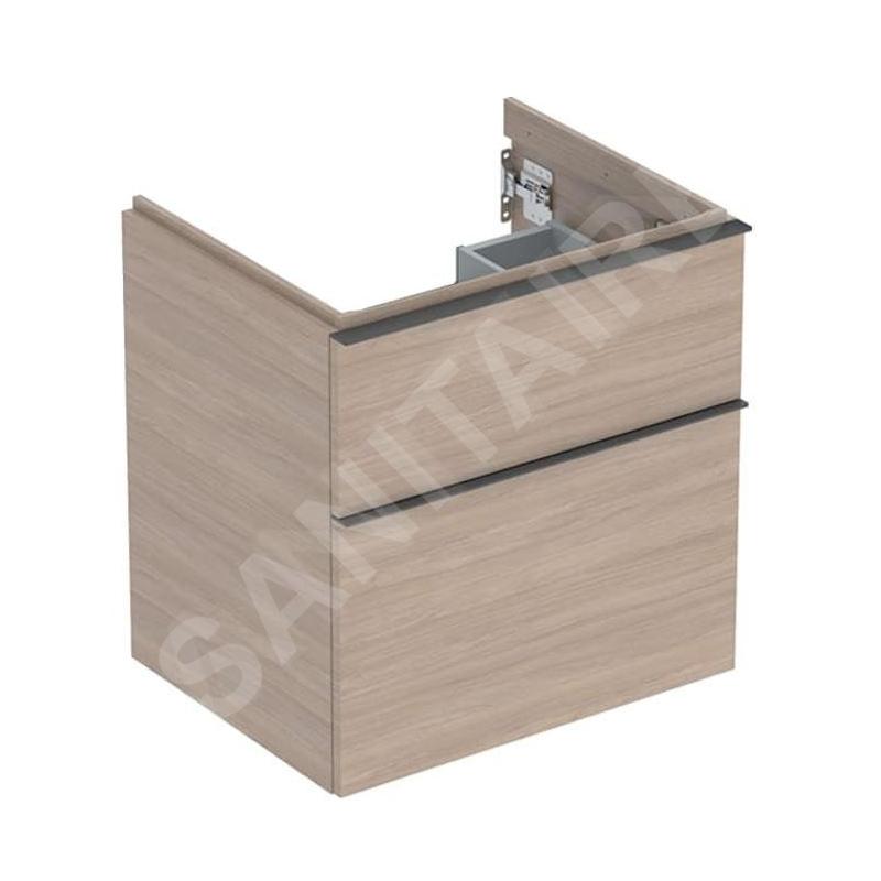 Geberit iCon - Meuble lavabo, 59x62x48 mm, 2 tiroirs, chêne 502.303.JH.1