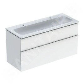 Geberit iCon - Meuble avec double lavabo, 1200x630x480 mm, blanc brillant 502.338.01.2