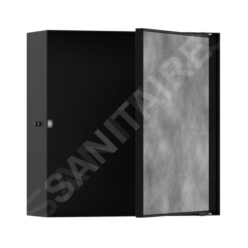 Hansgrohe XtraStoris Rock - Niche murale, avec porte, 300x300x100 mm, noir mat 56085670