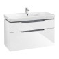 Villeroy & Boch Subway 2.0 - Meuble sous lavabo, 987x590x449 mm, 2 tiroirs, Glossy White A91510DH