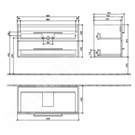 Villeroy & Boch Avento - Meuble-vasque, 980x514x452 mm, 2 tiroirs, Crystal Black A89200B3