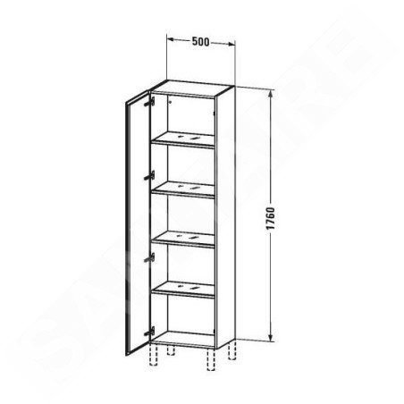 Duravit L-Cube - Armoire 1760x500x363 mm, gauche, blanc brilant LC1181L2222