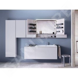Geberit Acanto - Armoire de toilette avec miroir 740x830 mm avec éclairage LED, chêne mystique 500.645.00.2