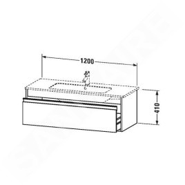 Duravit Ketho - Meuble sous lavabo 410x1200x475 mm, 1 tiroir, blanc brillant KT642102222