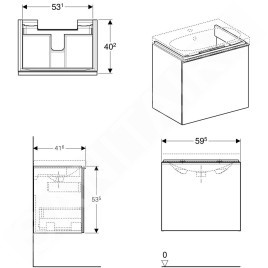 Geberit Acanto - Meuble sous lavabo 600 mm, lave 500.614.JK.2