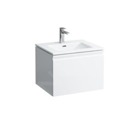 Laufen Pro S - Meuble avec lavabo, 600x500 mm, 1 tiroirs, blanc brillant H8609614751041