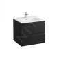 Laufen Pro S - Meuble avec lavabo, 600x500 mm, 2 tiroirs, wengé H8619614231041