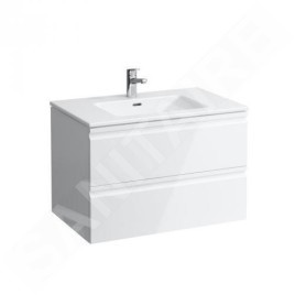 Laufen Pro S - Meuble avec lavabo, 800x500 mm, 2 tiroirs, blanc brillant H8619634751041