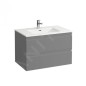 Laufen Pro S - Meuble avec lavabo, 800x500 mm, 2 tiroirs, graphite mat H8619634801041