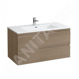 Laufen Pro S - Meuble avec lavabo, 1000x500 mm, 2 tiroirs, chêne clair H8619654791041