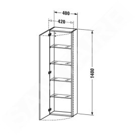 Duravit DuraStyle - Armoire haute 1400x400x240 mm, gauche, blanc brillant DS1218L2222