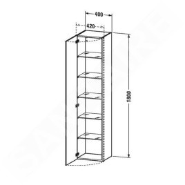 Duravit DuraStyle - Armoire haute 1800x400x360 mm, droite, blanc brillant DS1229R2222