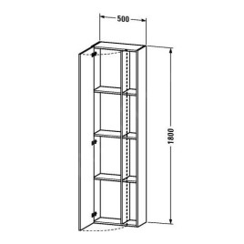 Duravit DuraStyle - Armoire haute 1800x500x240 mm, gauche, blanc brillant DS1248L2222
