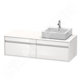 Duravit Ketho - Meuble sous lavabo 426x1400x550 mm, droite, 2 tiroirs, blanc brillant KT6697R2222