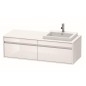 Duravit Ketho - Meuble sous lavabo 426x1400x550 mm, droite, 2 tiroirs, blanc brillant KT6797R2222