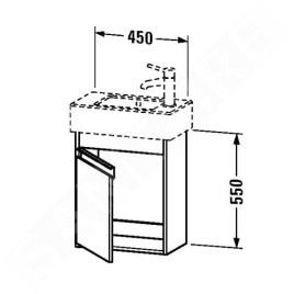 Duravit Ketho - Meuble-vasque, 550x450x225 mm, droite, blanc brillant KT6629R2222