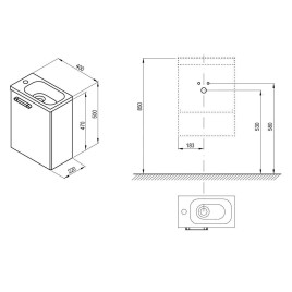 Ravak Chrome - Meuble vasque SD 400, 400x220x500 mm, blanc X000000538