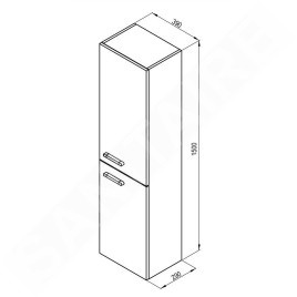 Ravak Chrome - Armoire suspendue SB-390 R, 290x390x1500 mm, droite, blanc X000000543