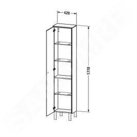 Duravit Brioso - Armoire haute 1770x420x240 mm, gauche, blanc brillant BR1320L2222