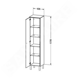 Duravit Brioso - Armoire haute 1770x420x360 mm, gauche, blanc brillant BR1330L2222