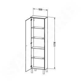 Duravit Brioso - Armoire haute 1770x520x240 mm, gauche, blanc brillant BR1321L2222