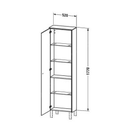 Duravit Brioso - Armoire haute 1770x520x240 mm, droite, blanc brillant BR1321R2222