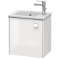 Duravit Brioso - Meuble sous lavabo 442x420x289 mm, version gauche, 1 porte, blanc brillant BR4000L2222