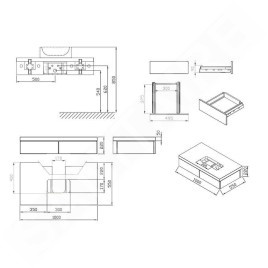 Ravak Formy - Armoire sous le lavabo 1000x550x220 mm, blanc X000001030
