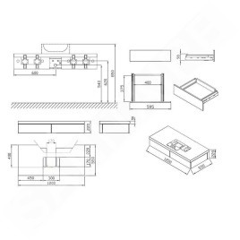 Ravak Formy - Armoire sous le lavabo 1200x550x220 mm, blanc X000001031