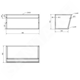 Sapho Ska - Support pour lavabo avec étagère, 900 mm, blanc mat SKA113