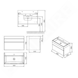 Ravak Natural - Armoire sous le lavabo 800x450x450 mm, blanc X000001052