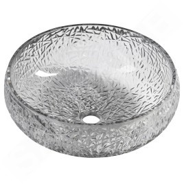 Sapho Beauty - Vasque à poser, diamètre 42 cm, sans trop-plein, noir/verre TY306