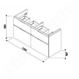 Jika Cubito Pure - Meuble sous lavabo double 1280x683, chêne H40J4274025191