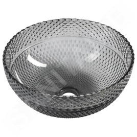 Sapho Beauty - Vasque à poser, diamètre 40 cm, sans trop-plein, noir/verre TY310