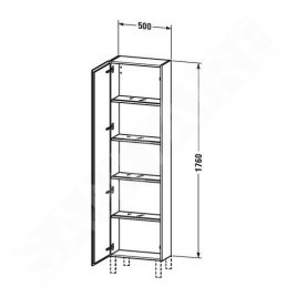Duravit L-Cube - Armoire 1760x500x243 mm, droite, blanc brillant LC1171R2222