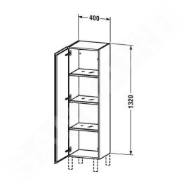 Duravit L-Cube - Armoire 1320x400x363 mm, droite, blanc brillant LC1178R2222