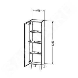 Duravit L-Cube - Armoire 1320x400x243 mm, droite, blanc brillant LC1168R2222