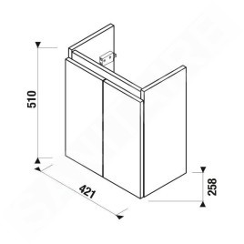 Jika Mio - Meuble pour lavabo asymétrique, frêne H40J7112003421