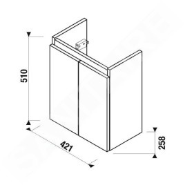 Jika Mio - Meuble pour lavabo asymétrique, blanc H40J7112005001