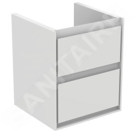 Ideal Standard Connect Air - Petite armoire lavabo 430x402x517 mm, laque blanche brillante/blanche mate E1608B2
