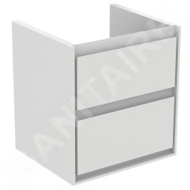 Ideal Standard Connect Air - Petite armoire lavabo 480x409x517 mm, laque blanche brillante/blanche mate E1607B2