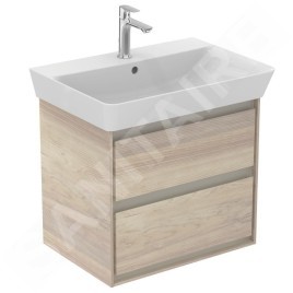 Ideal Standard Connect Air - Petite armoire lavabo 580x409x517 mm, bois clair/laque brune claire mate E1605UK