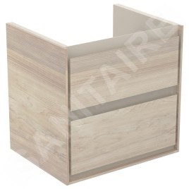 Ideal Standard Connect Air - Petite armoire lavabo 530x409x517 mm, bois clair/laque brune claire mate E1606UK