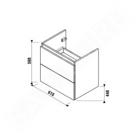 Jika Mio-N - Meuble pour lavabo 610x588x448 mm, blanc H40J7154015001