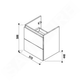 Jika Mio-N - Meuble pour lavabo 515x588x448 mm, blanc H40J7134015001