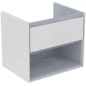 Ideal Standard Connect Air - Petite armoire sous lavabo, 600x440x517 mm, blanc brillant/gris clair mat E0826KN